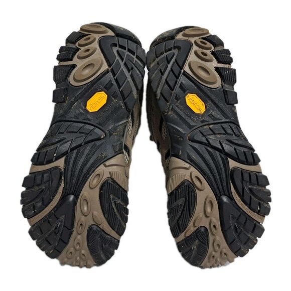 Merrell Moab Men\'s Size 7.5 WIDE Vent Shoe Walnut Suede Mesh Hiking Trail Vibram